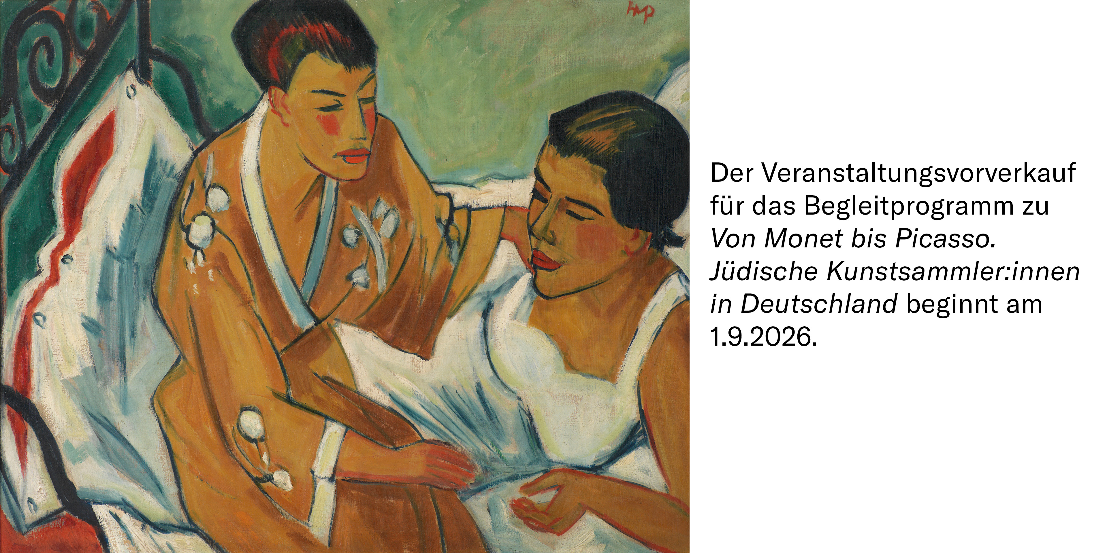 Das Bild zeigt ein Gemälde mit zwei Personen.