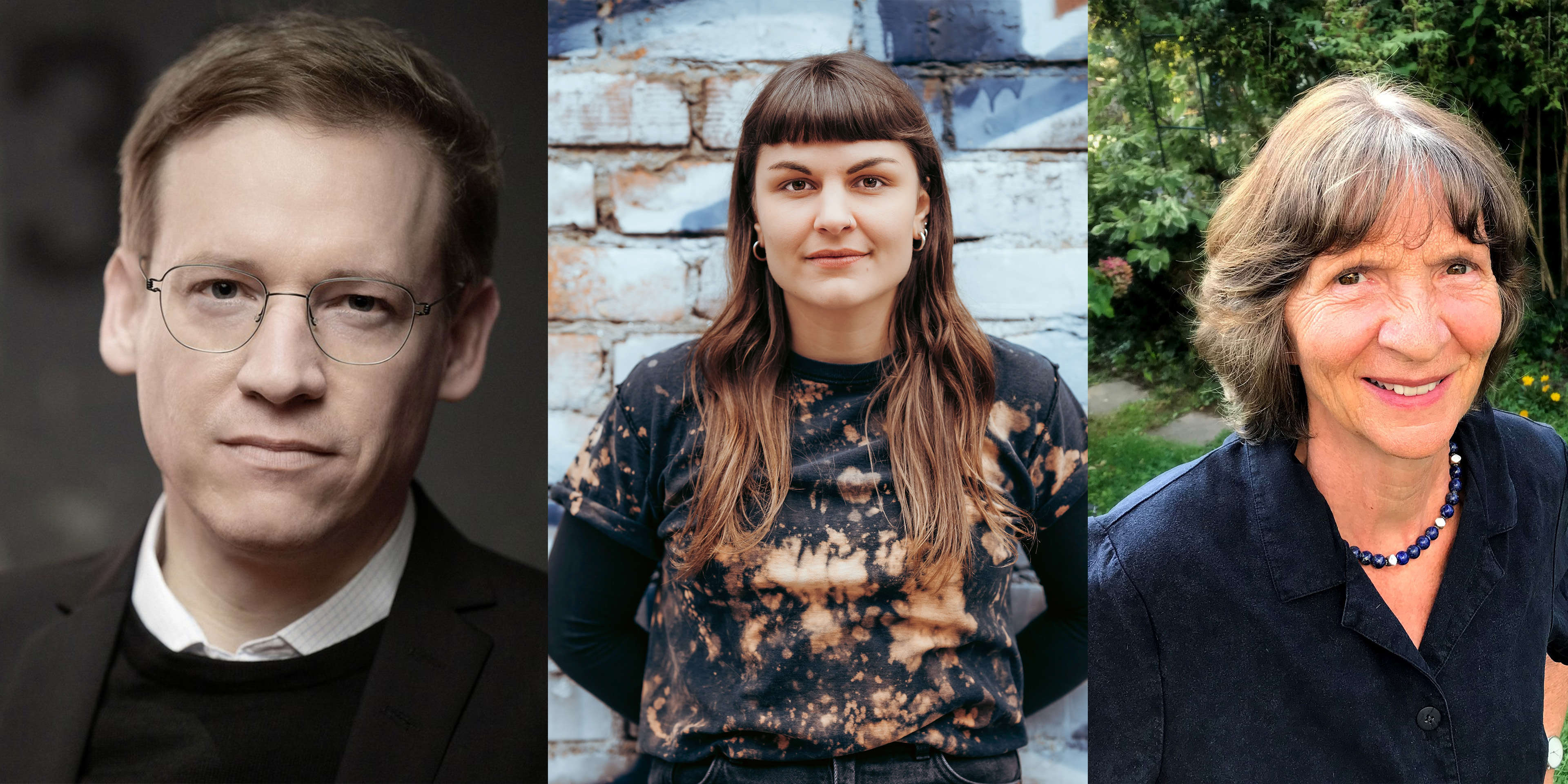 Das Bild zeigt drei Personen: Jacob Eder, Susanne Siegert, Aleida Assmann.