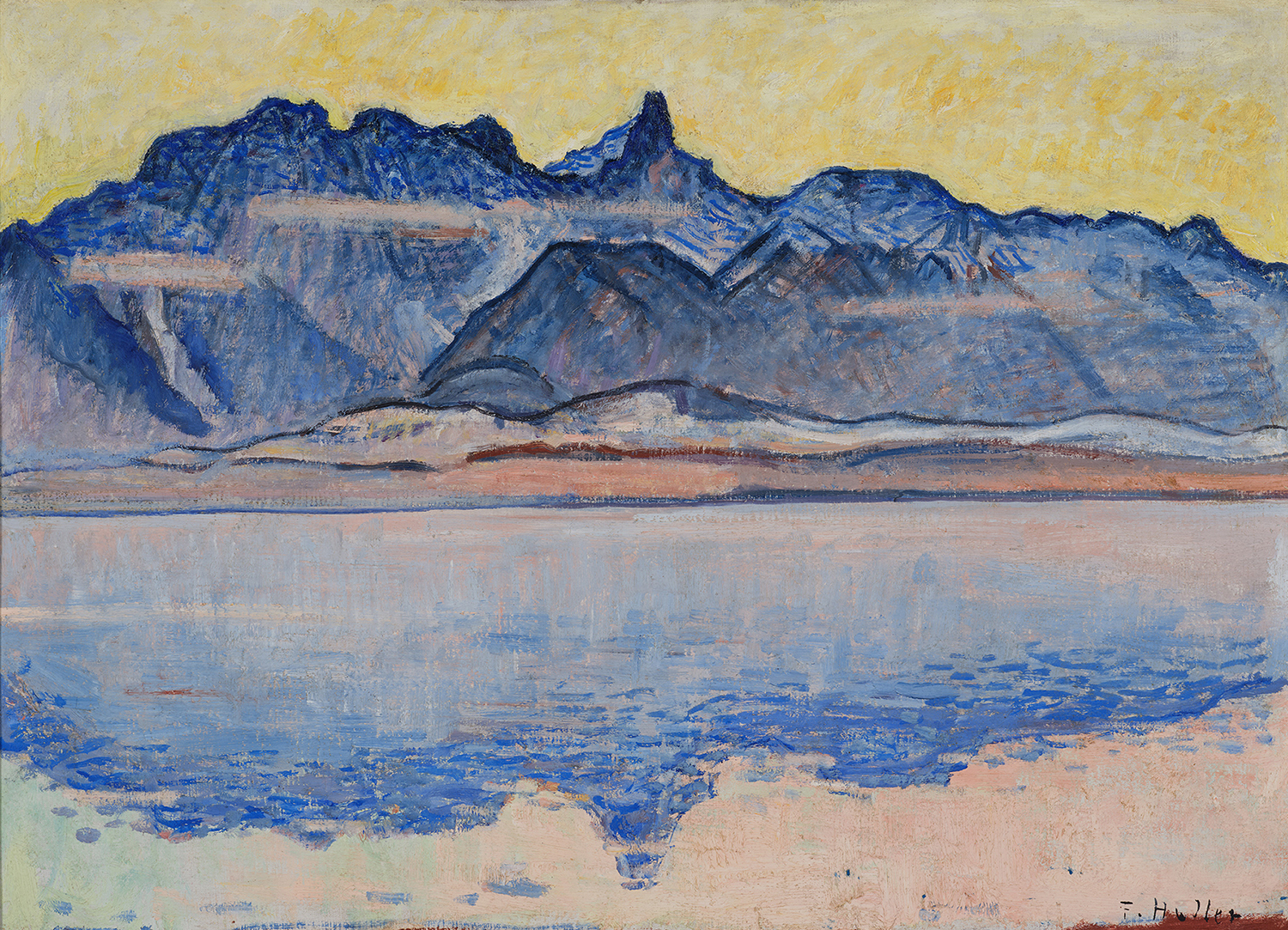 Ferdinand Hodler, Stockhornkette mit Thunersee, um 1913, Dr. Simon und Charlotte Frick-Stiftung, St. Gallen Kunstmuseum St. Gallen © Foto: Stefan Rohner