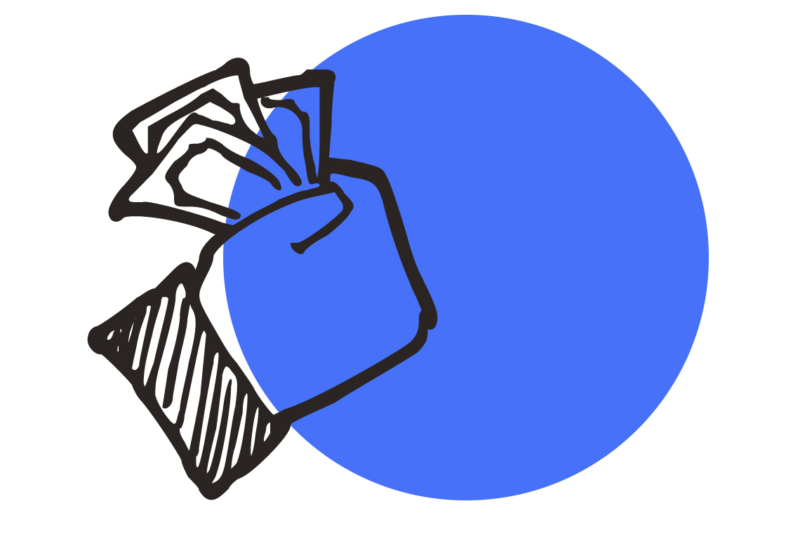Icon mit Hand die Geld hält