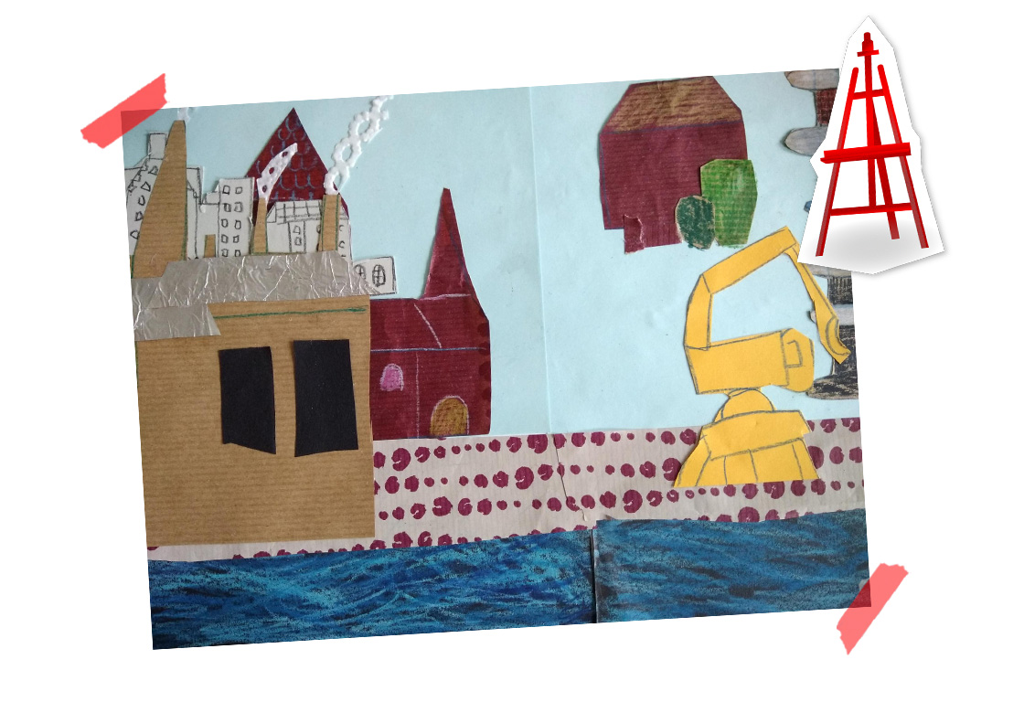 Collage von vielen Silhouetten