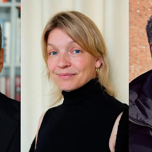 Auf dem Bild sind von rechts nach links Michel Friedman, Friederike Lorenz-Sinai und Oliver von Wrochem zu sehen.